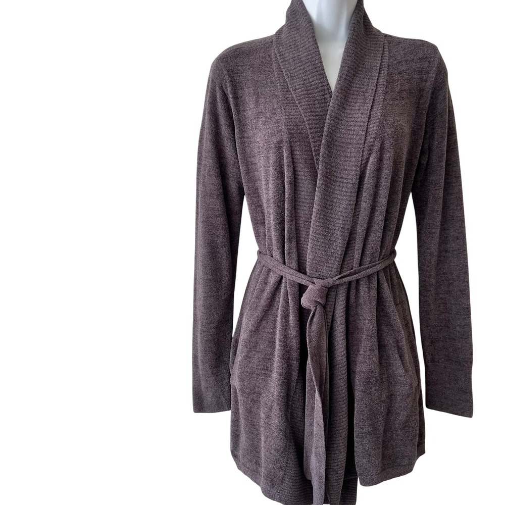 Barefoot Dreams CozyChic Ultra Lite Shawl Cardigan Robe Gray Small BDWCU20698